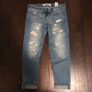 Abercrombie and Fitch Distressed Cropped Jeans
